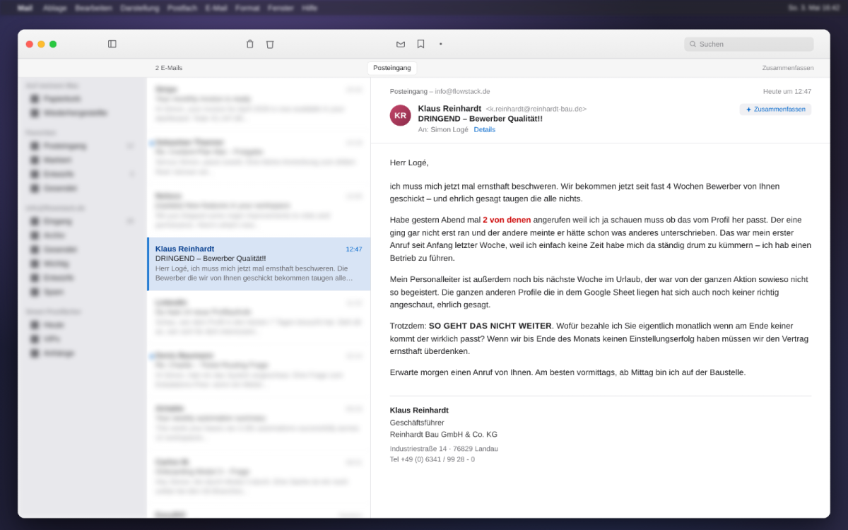 4 Wochen Bewerber gelifert. 2 Bewerber wurden angerufen. Eine Beschwerde-Mail am Sonntagmittag. So sieht der typische Eskalations-Punkt in jeder zweiten Recruiting-Agentur aus.