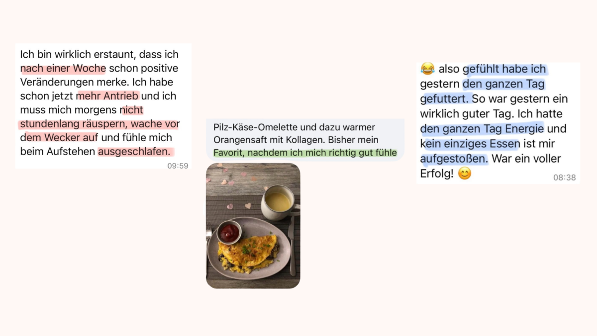 Nachrichten von Christine während des Schilddrüsen-Coachings