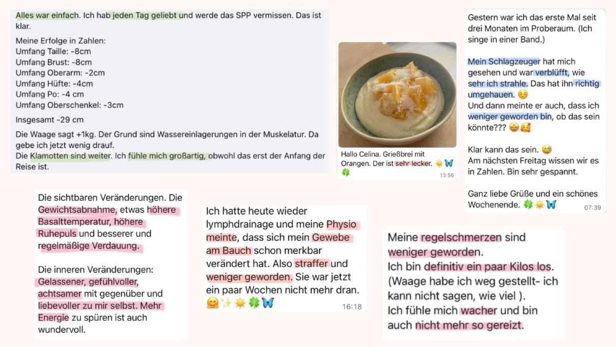 Nachrichten von Cindy während des Schilddrüsen-Coachings