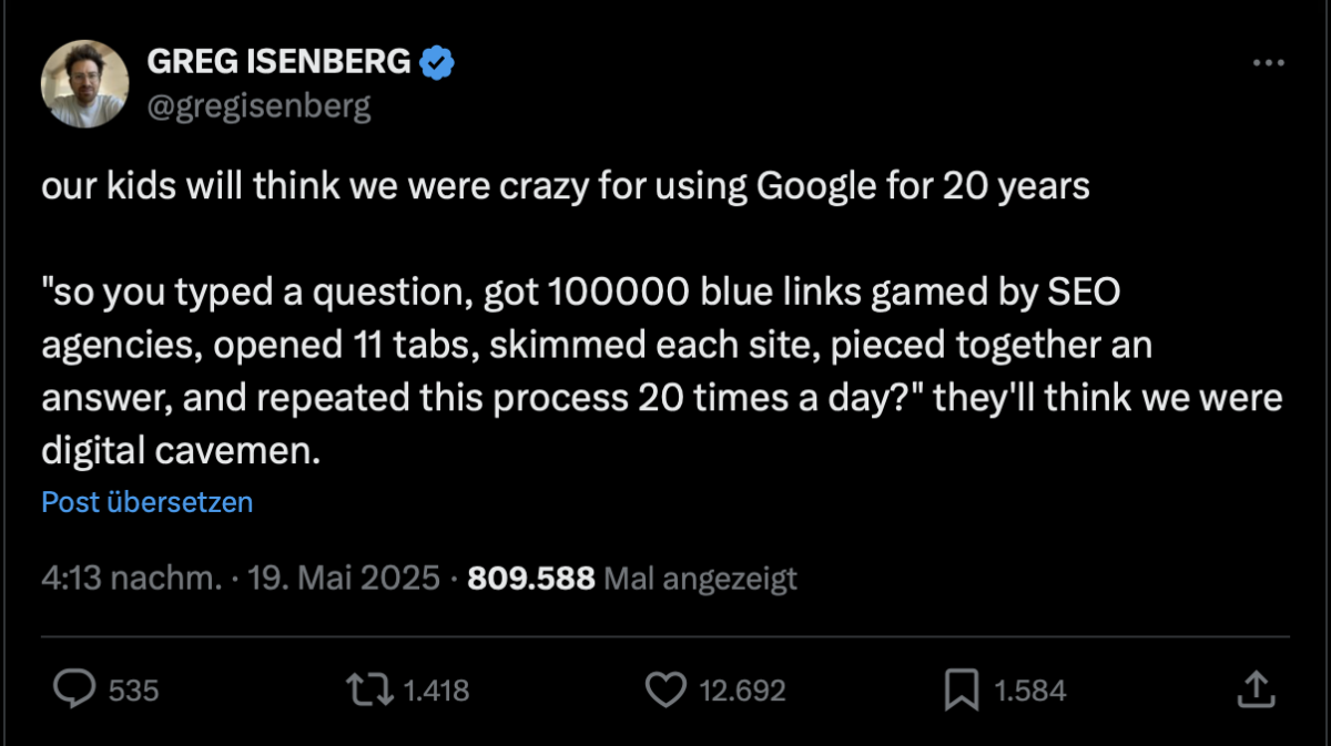 KI ersetzt das manuelle Durchklicken von Suchergebnissen.