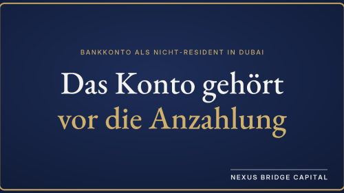 Die Anzahlung läuft per Scheck. Ohne eigenes Konto wird teuer.