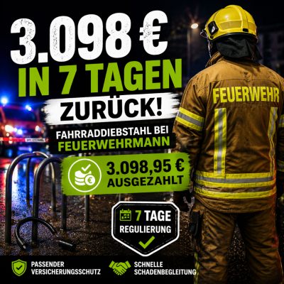 In 7 Tagen zum Neuwert: Feuerwehrmann erhält 3.098,95 € für Fahrrad Bike