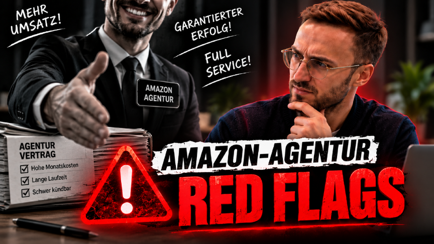 Der Unternehmer betrachtet Warnsignale einer Amazon-Agentur mit dem Fokus auf Red Flags.