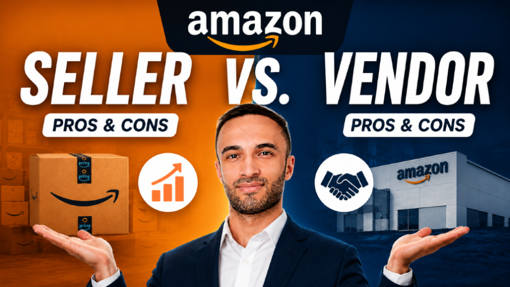 Vergleich der Modelle Amazon Vendor und Seller mit Vorteilen und Nachteilen.