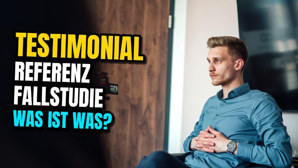 Ein Mann erläutert den Unterschied zwischen Testimonial und Fallstudie.