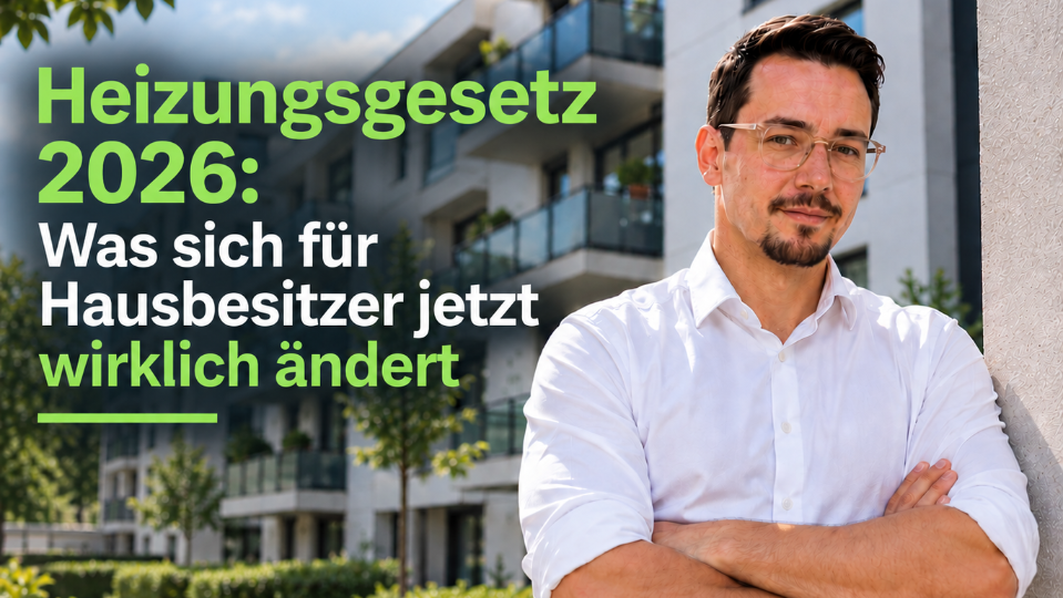 Informative Darstellung zum Heizungsgesetz 2026 für Hausbesitzer.