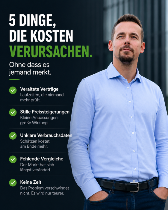 Fünf Dinge, die kosten verursachen, ohne dass es jemand merkt, in Bezug auf digitale Energieverwaltung.