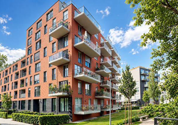 Moderne Neubauwohnung mit Balkonen, ideal für Eigentümer von Energieverträgen.