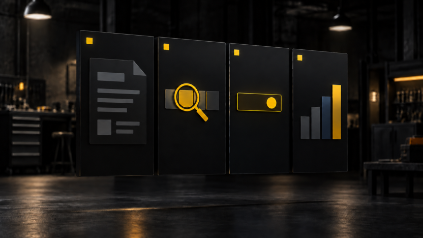 Darstellung von Funktionen eines digitalen Mitarbeiters im CRM mit Icons.
