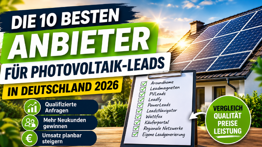 Die 10 besten Anbieter für Photovoltaik-Leads