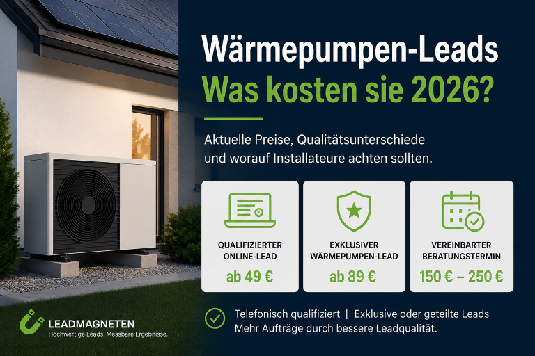 Was kosten Wärmepumpen Leads in 2026