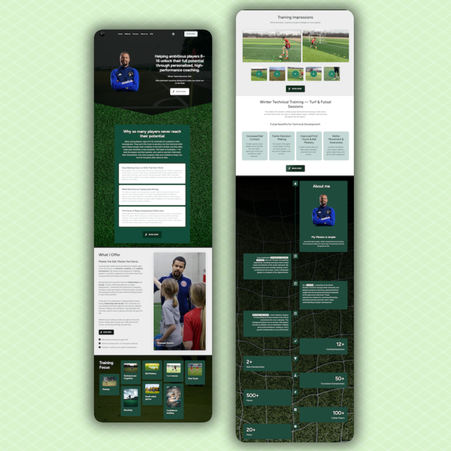 Neue Website für Fußball-Coach: klar, sportlich, vertrauenswürdig