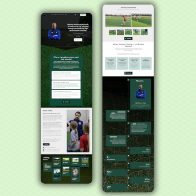 Neue Website für Fußball-Coach: klar, sportlich, vertrauenswürdig