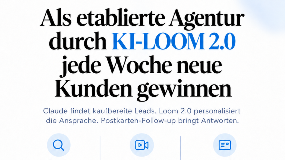 Wie du als etablierte Agentur mit KI-LOOM 2.0 jede Woche neue Hochpreis-Kunden gewinnst – ganz ohne Cold-Calling