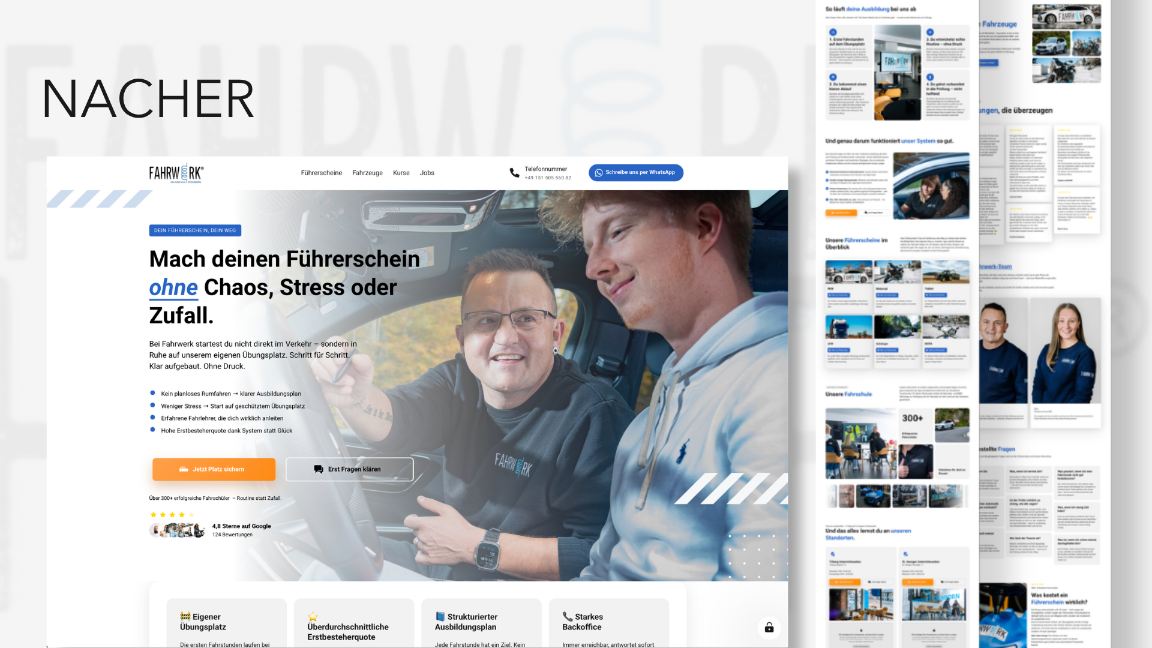 Neue Webseite der Fahrschule Fahrwerk