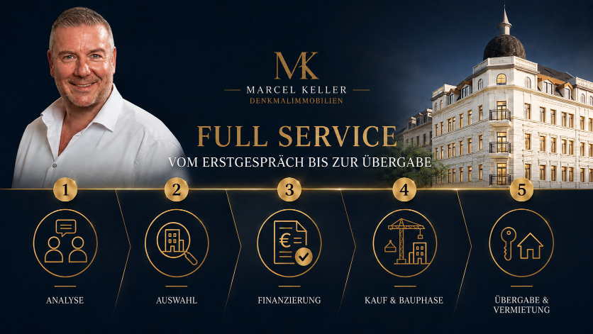 Marcel Keller bietet Full Service für Denkmalimmobilien für Spitzenverdiener.
