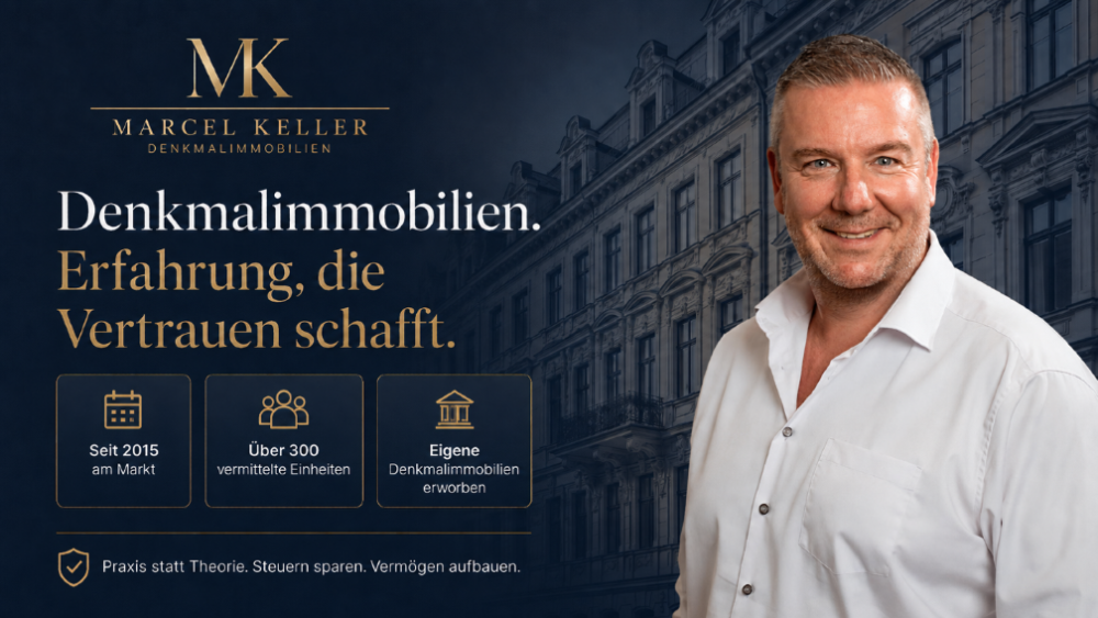 Marcel Keller präsentiert Denkmalimmobilien mit viel Erfahrung und Vertrauen.
