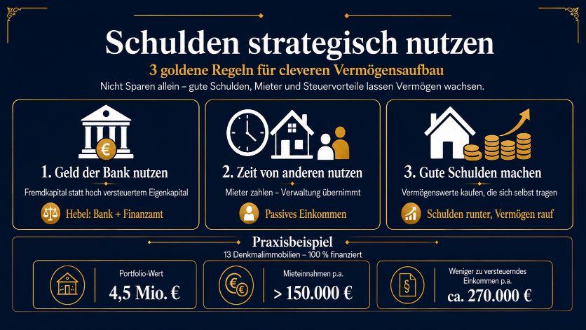 Mit der richtigen Strategie werden Schulden vom Risiko zum Werkzeug für echten Vermögensaufbau.
