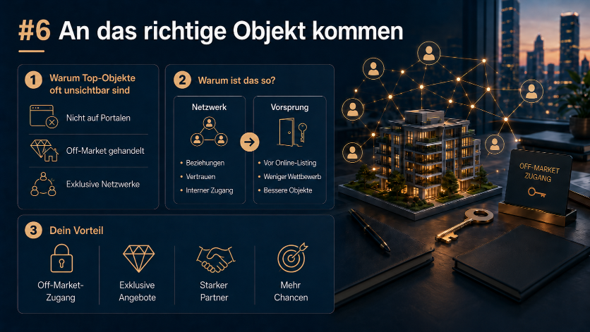 Mit dem richtigen Partner bekommst du Zugang zu exklusiven Objekten.