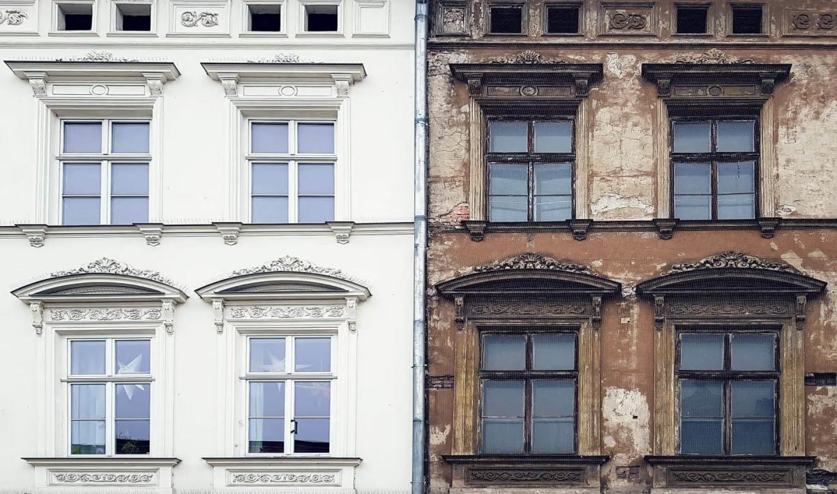 Vergleich von energetischer Sanierung bei Denkmalimmobilien.