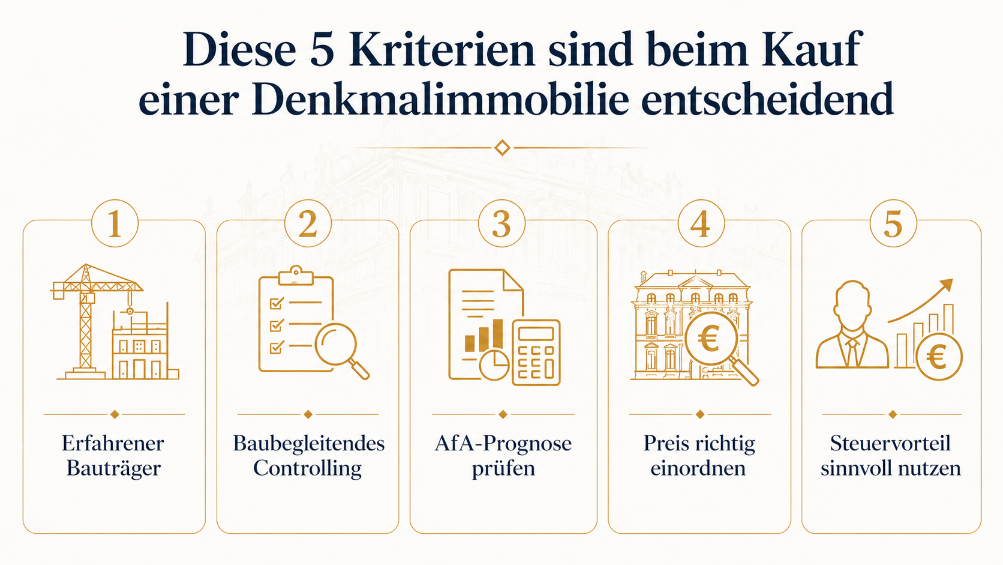 Denkmalimmobilien sind komplex – arbeite deshalb mit erfahrenen Denkmalexperten zusammen.