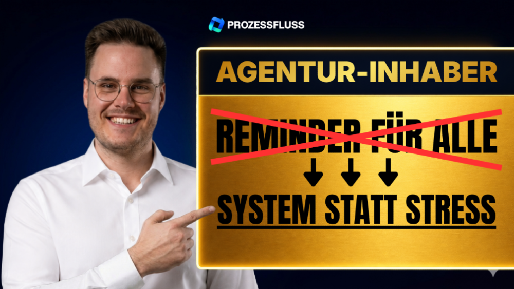 Agentur-Inhaber zeigt, wie Systeme statt Erinnerungen Stress reduzieren.