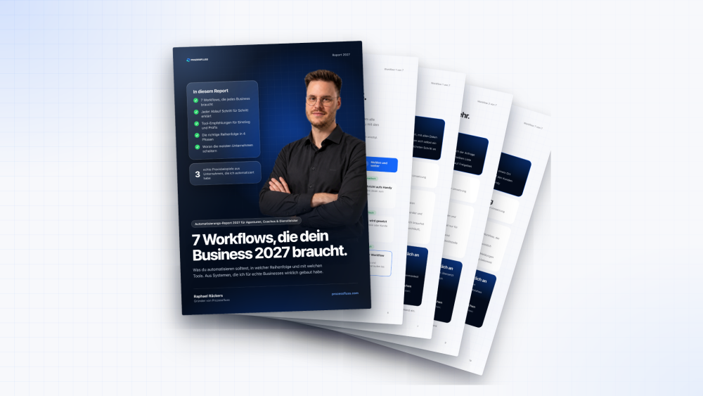 7 Must-Have-KI-Workflows für Agenturen, Coaches & Dienstleister, die sowohl Kosten als auch Mitarbeiter einsparen wollen und mehr Gewinn ohne mehr Marketing machen möchten.