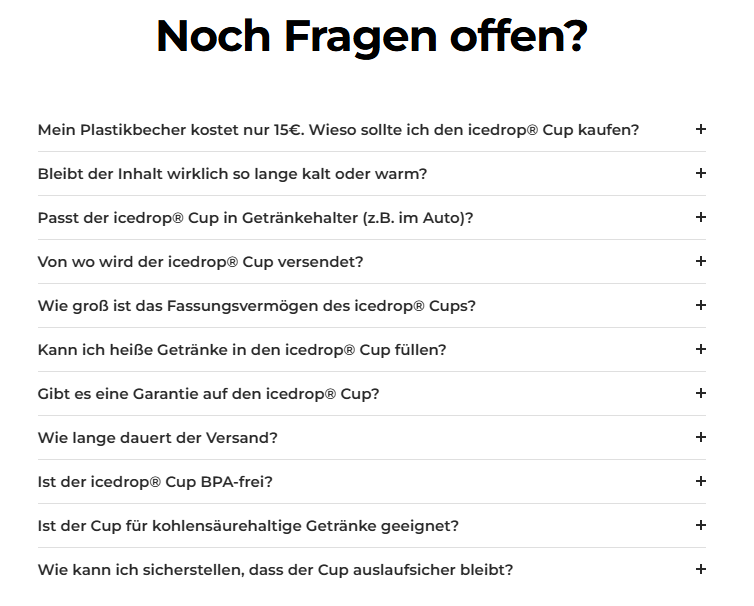 FAQ Section Icedrop