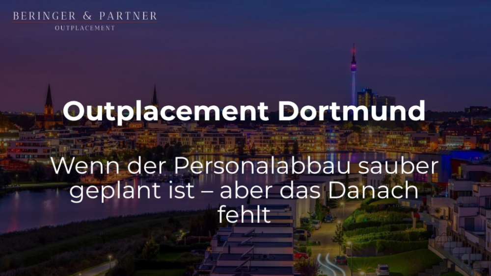 Historische Stadtansicht von Dortmund bei Nacht mit dem Fokus auf Outplacement Dortmund.