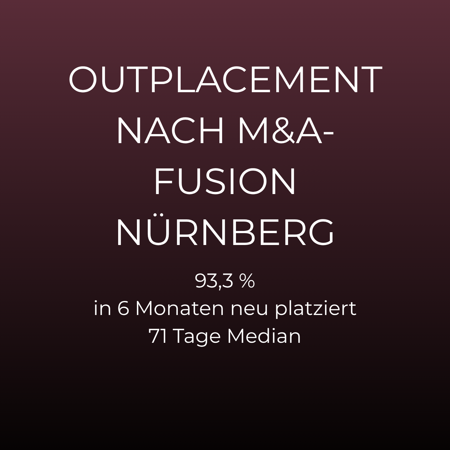 Outplacement nach M&A-Fusion Nürnberg: 93,3 % in 6 Monaten neu platziert
