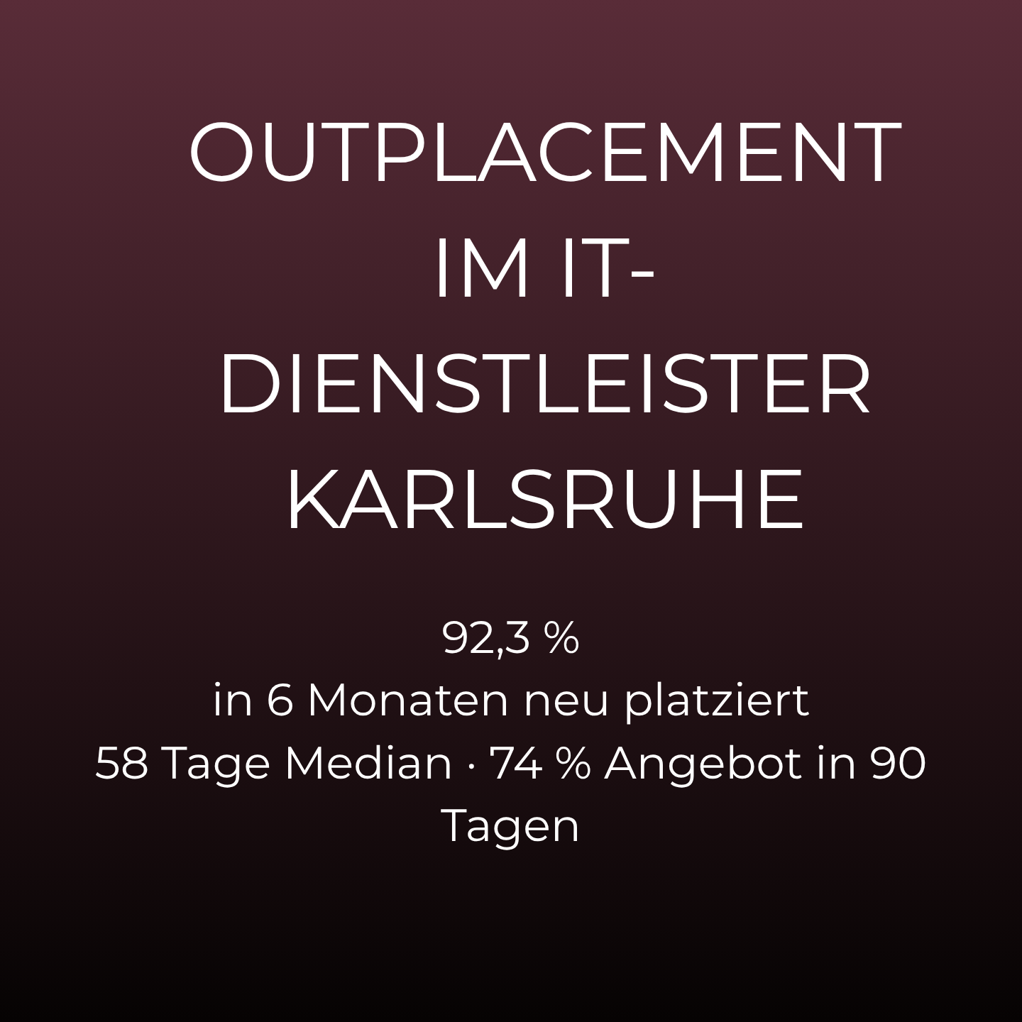 Outplacement IT-Dienstleister Karlsruhe: 92,3 % in 6 Monaten neu platziert