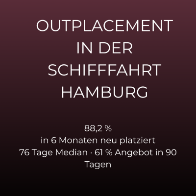 Outplacement Schifffahrt Hamburg: 88,2 % in 6 Monaten neu platziert