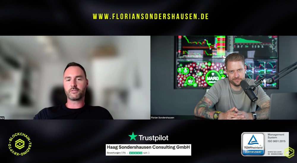 Zwei Männer bei einem Interview über Florian Sondershausen Erfahrungen mit Trading.