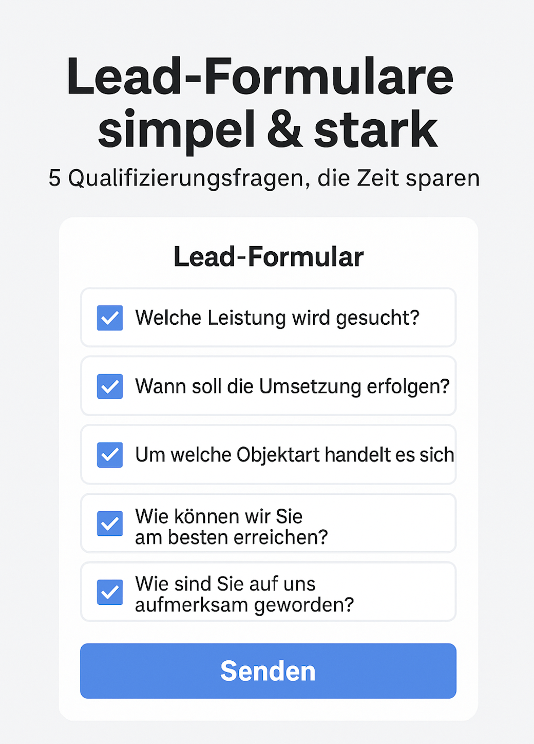 Lead Formulare - Simpel & Stark