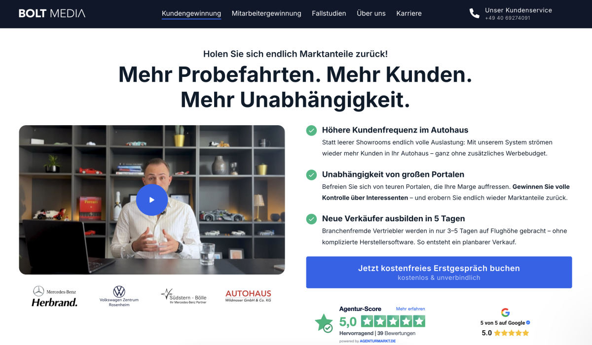 Mehr Probefahrten. Mehr Kunden. Mehr Unabhängigkeit.