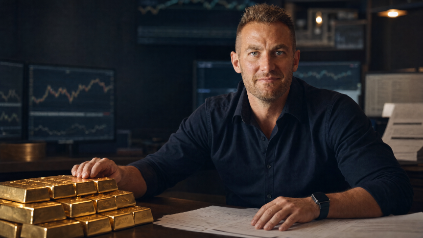 Analyse des Goldpreises bei 38.000 Dollar vor Goldbarren.