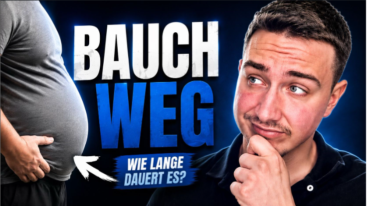 Mann überlegt, wie lange es dauert, Bauchfett zu verlieren.