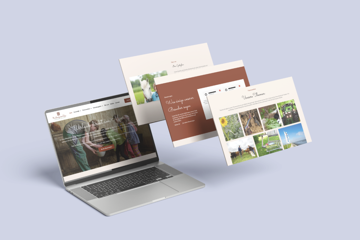 Neues Design der Website für die Nordseeferienhöfe.