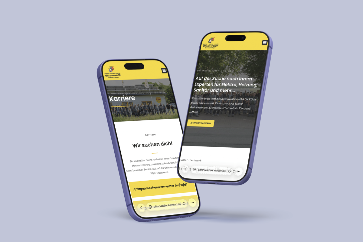 Mobil-Ansicht der Website der Uhtenwoldt GmbH & Co. KG.