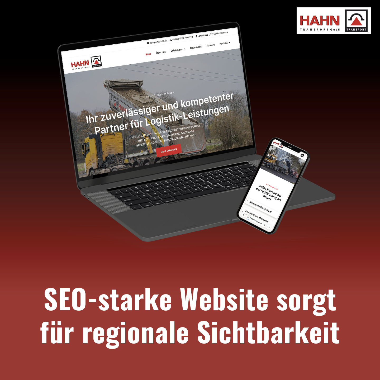Von null zur SEO-präsenten Website: HAHN Transport GmbH wird regional gefunden