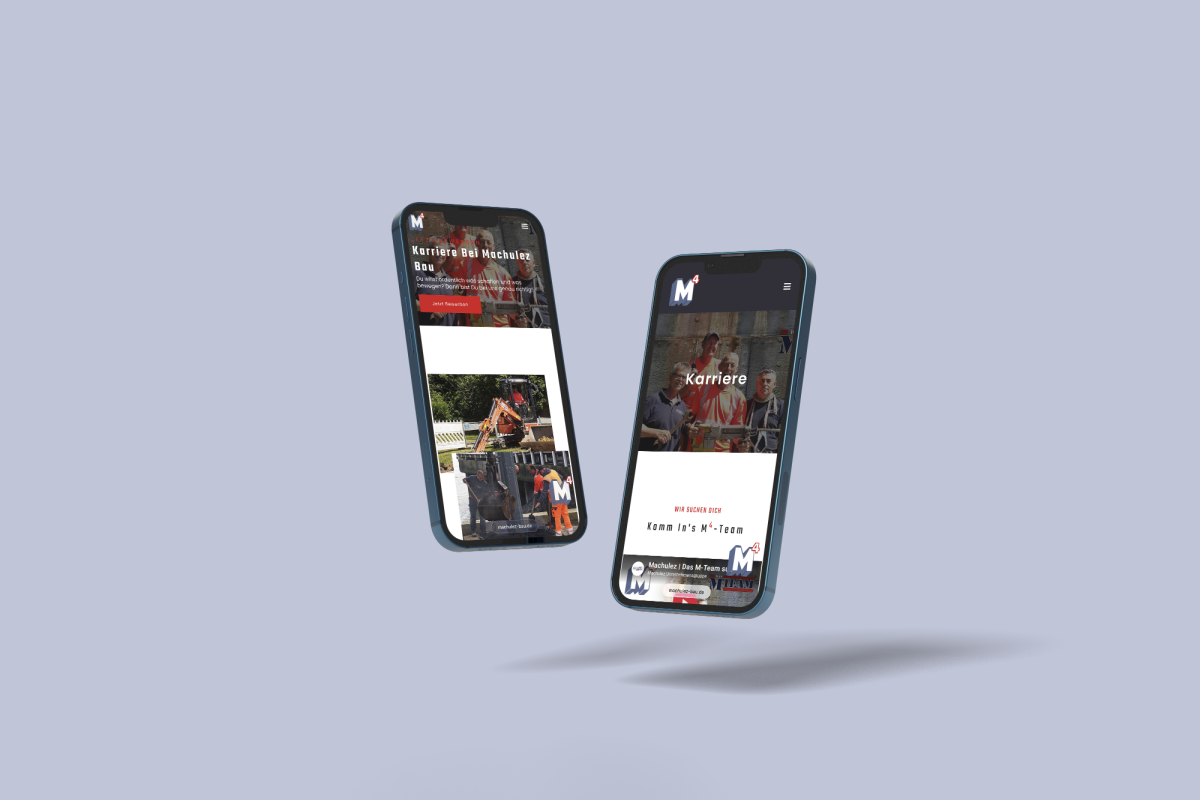 Mobile Ansicht im Responsiv-Design der Website der Machulez Bauunternehmen GmbH