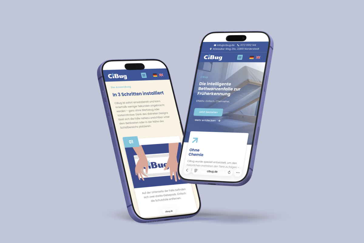 Mobilversion des Onepagers von Cibug.