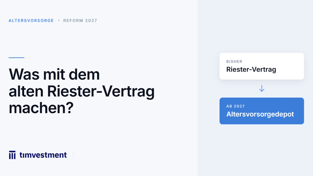Infografik zum Riester-Vertrag zeigt den Übergang vom bisherigen Vertrag zum Altersvorsorgedepot.