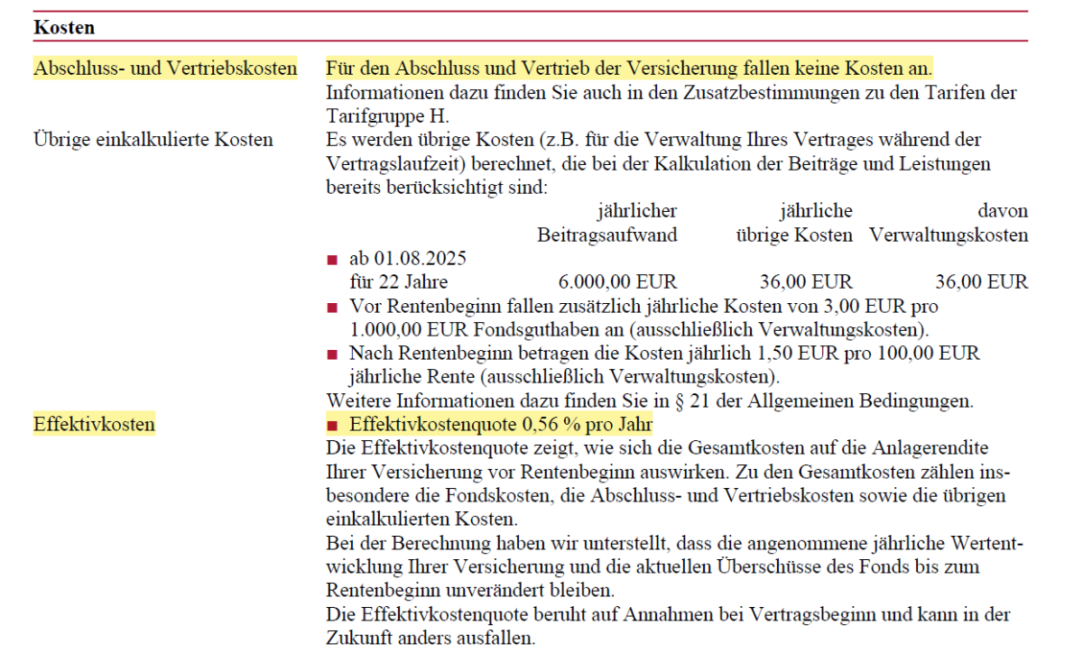 Auszug Angebotsunterlagen Alte Leipziger Nettopolice