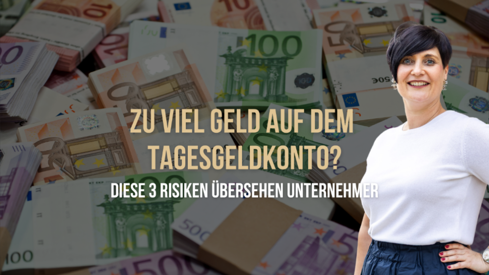 Überblick über Geldscheine mit dem Fokus auf zu viel Geld auf dem Tagesgeldkonto.