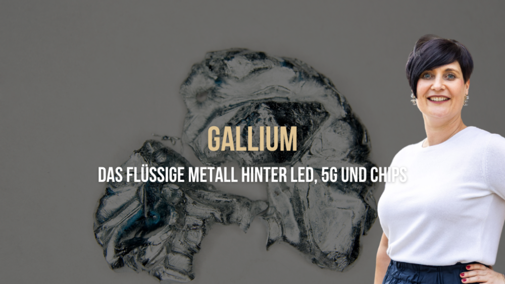 Gallium, das flüssige Metall hinter LED, 5G und Chips, auf einem Bild.