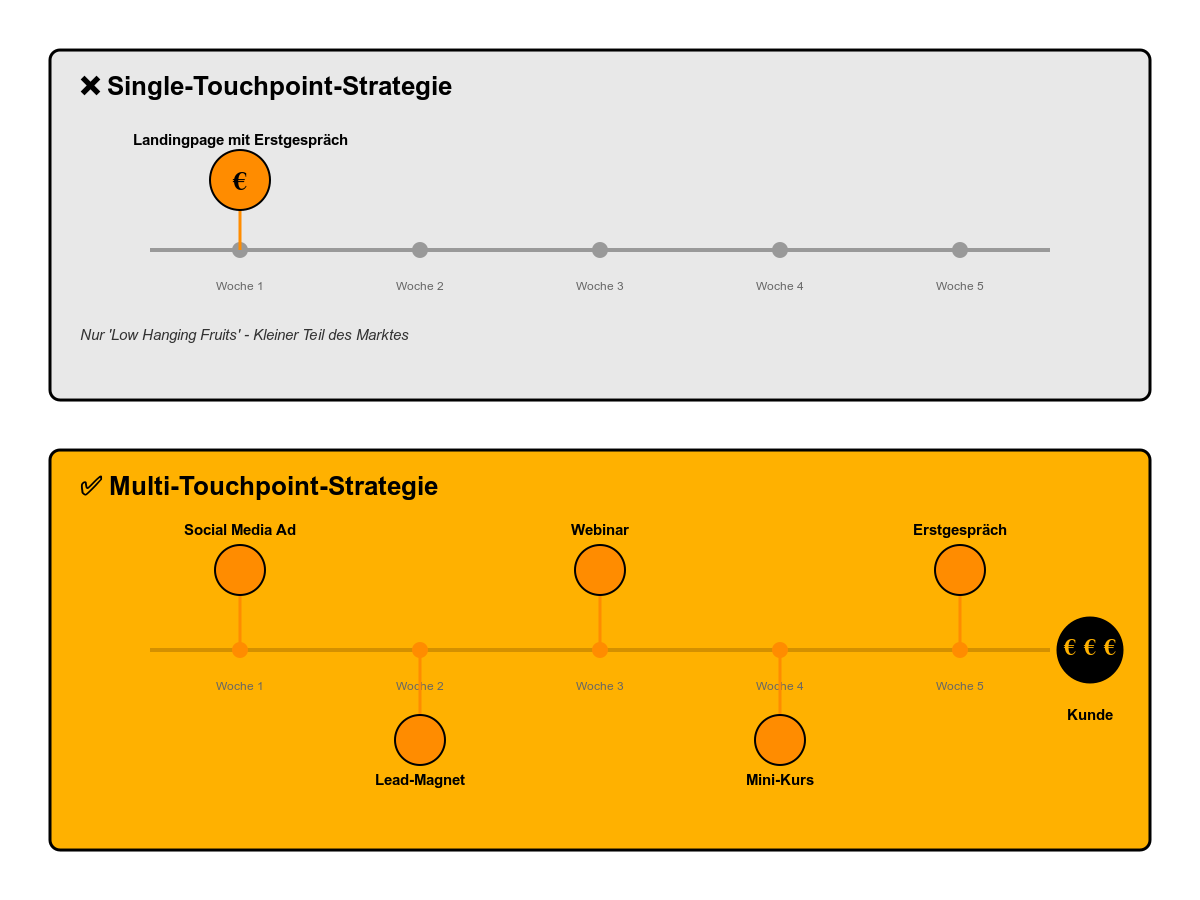 Single-Touchpoint-Strategie vs. Multi-Touchpoint-Strategie
