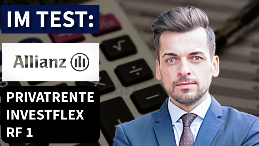 Mann im Anzug betrachtet die Allianz Privatrente InvestFlex im Test.