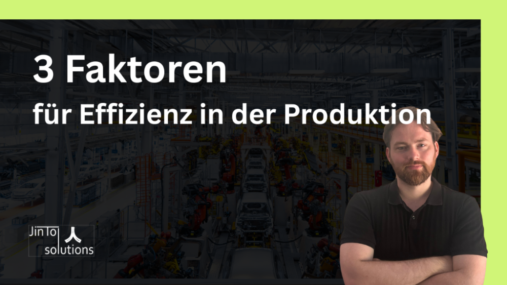 Drei Faktoren für Effizienz in der Produktion mit einem Mann und einer Produktionshalle.