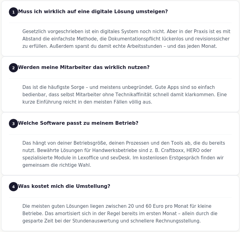 Antworten auf die wichtigsten Fragen rund um digitale Zeiterfassung